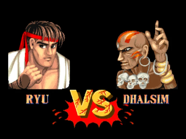 Ryu x Dhalsim em Street Fighter II