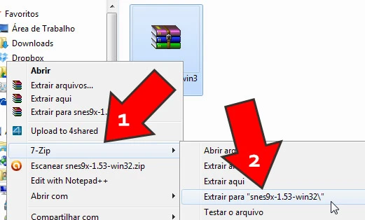 se tiver 7zip