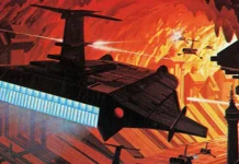 As belas (e enganadoras) artes do Atari 2600 Atari 2600 Vanguard banner