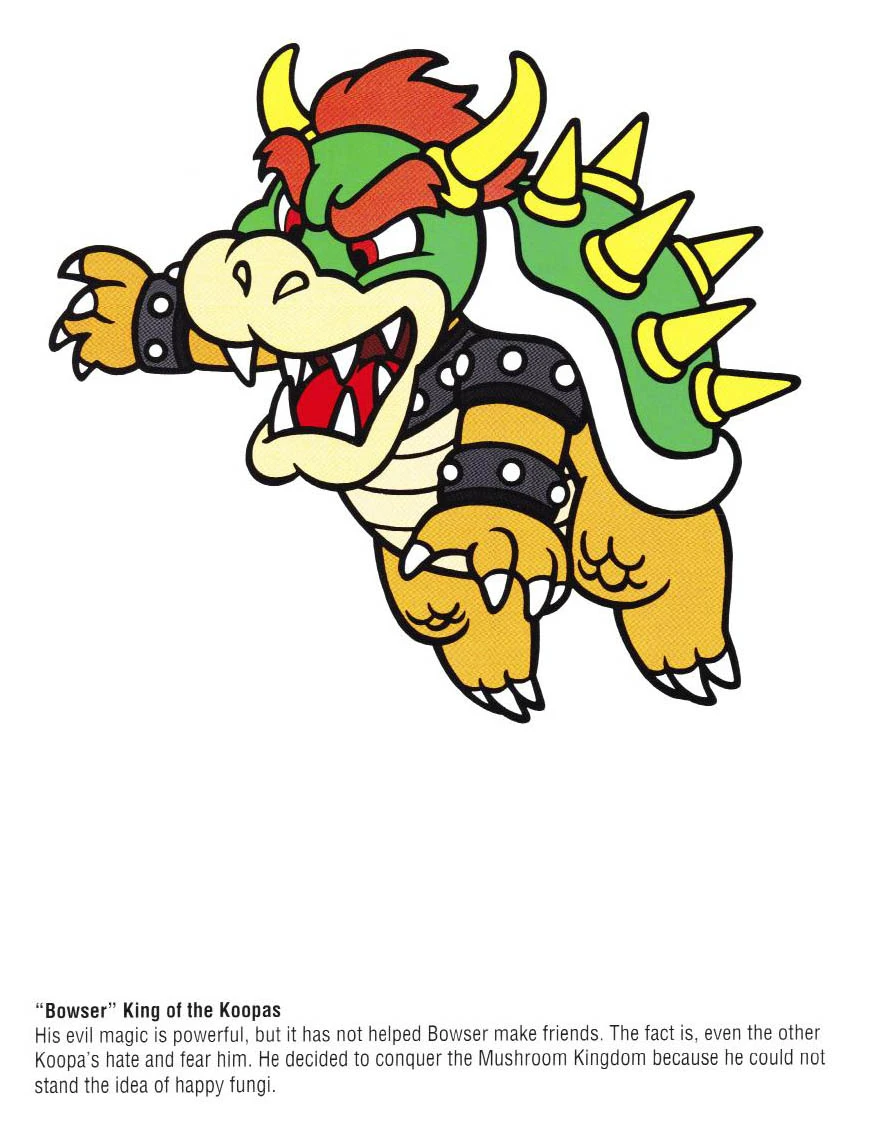 Nintendo Official Character Manual Koopa Perfil