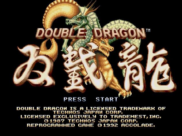 Double Dragon (Mega Drive) screen title