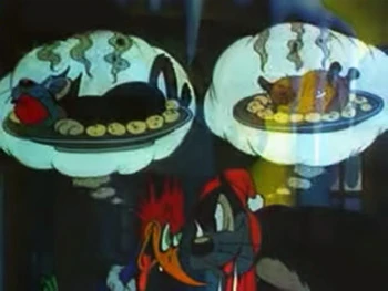 pica pau vendo comida
