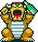 animação de bowser comemorando com uma garrafa na mão