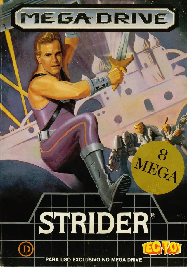 strider mega drive arte caixa