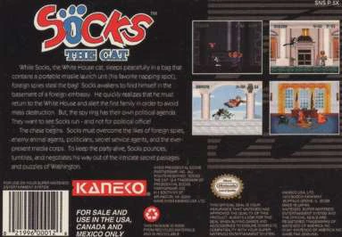 traseira da caixa original de socks the cat