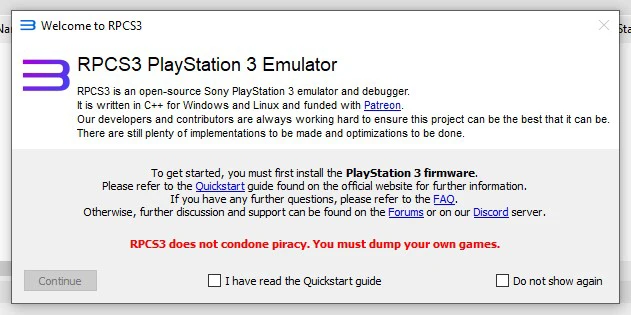 rpcs3 aviso legal