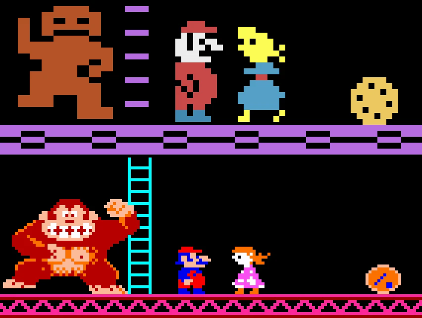 comparacao donkey kong atari 2600 arcade