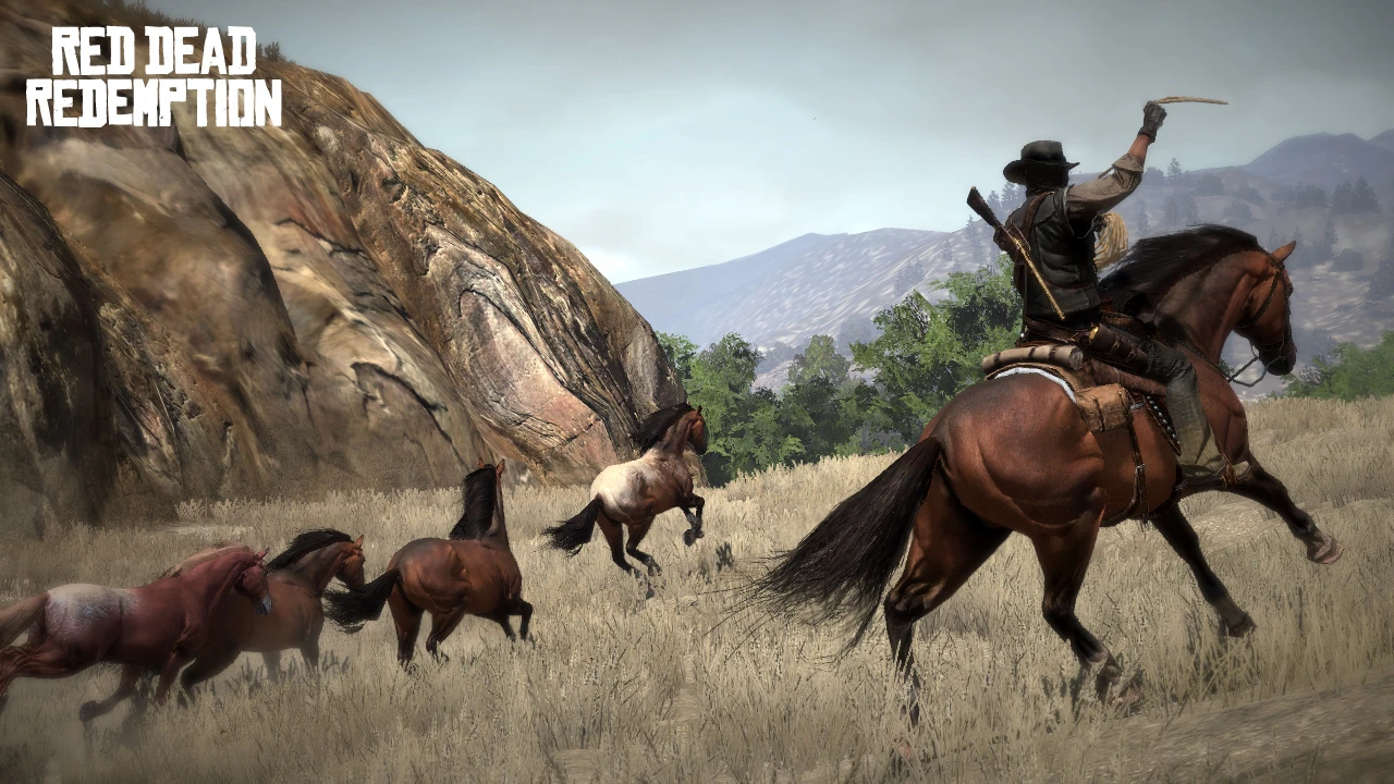 personagem lançando cavalos em Red Dead Redemption
