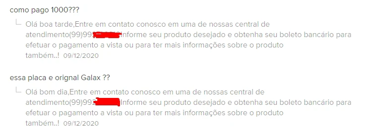 rtx 2060 golpe mercado livre boleto