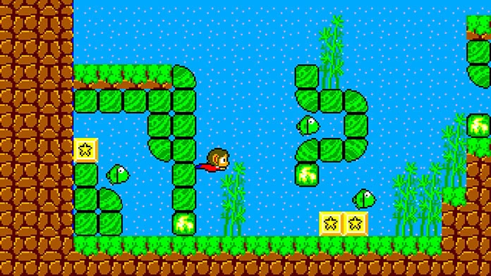 Alex Kidd em versão clássica e renovada - jogador escolher como prefere.