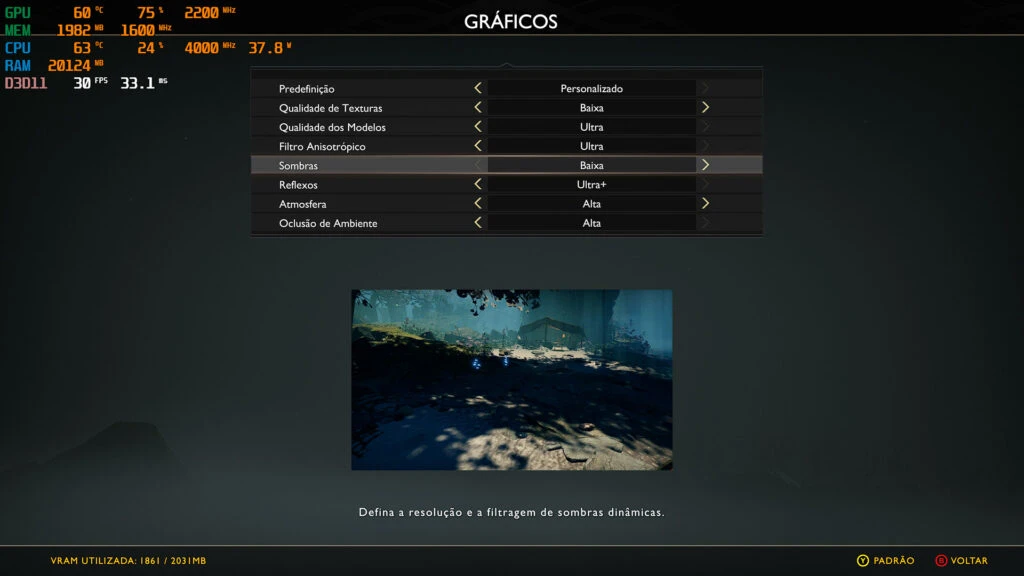 god of war ajustes video integrado